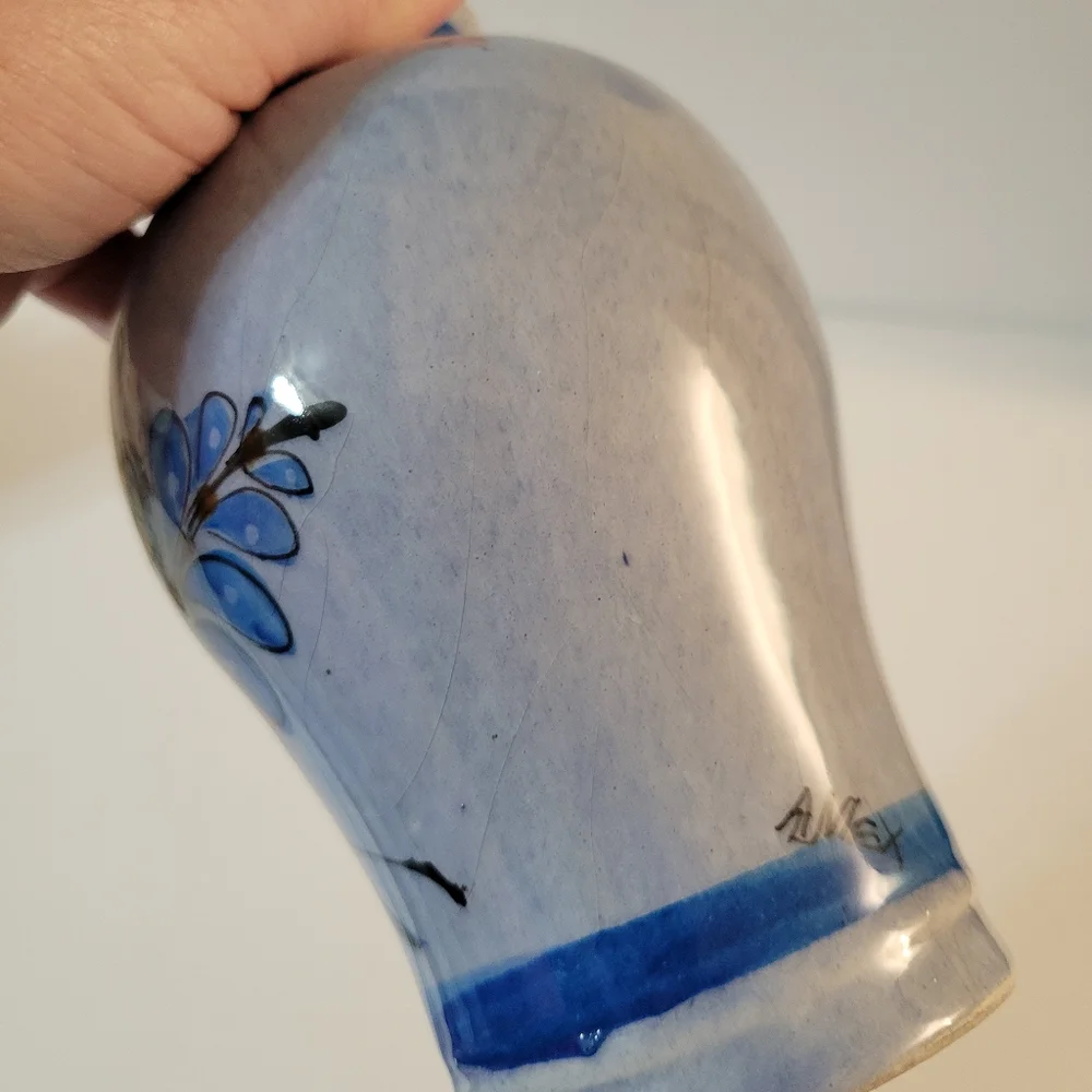Tonala Mexican Pottery Vase Bird